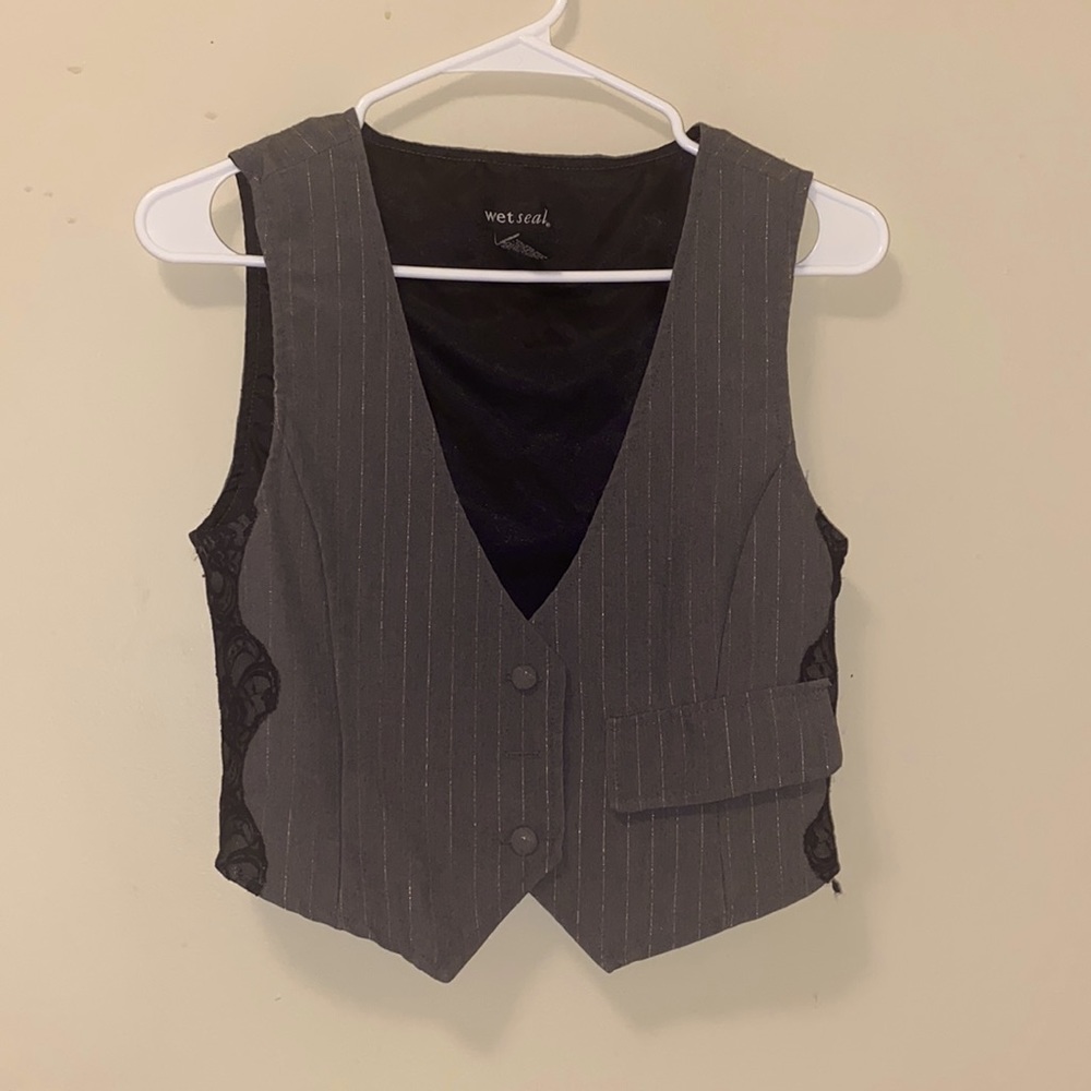 Laced Pinstripe Waist Coat